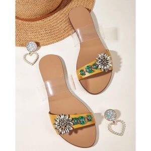 NWOB Rhinestone Embellished Sandals